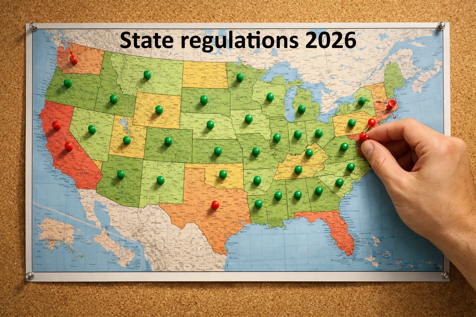 US map showing sweepstakes casino legal status and state regulations in 2026